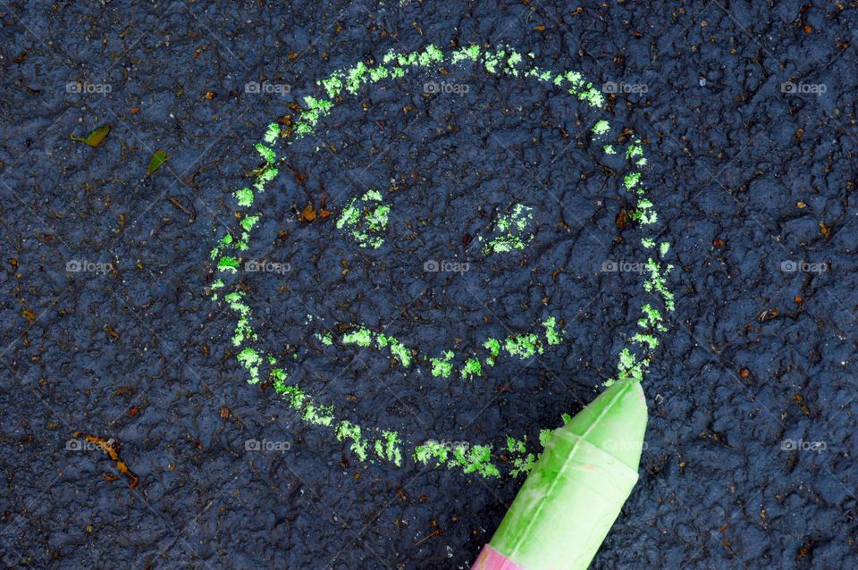 Green chalk face