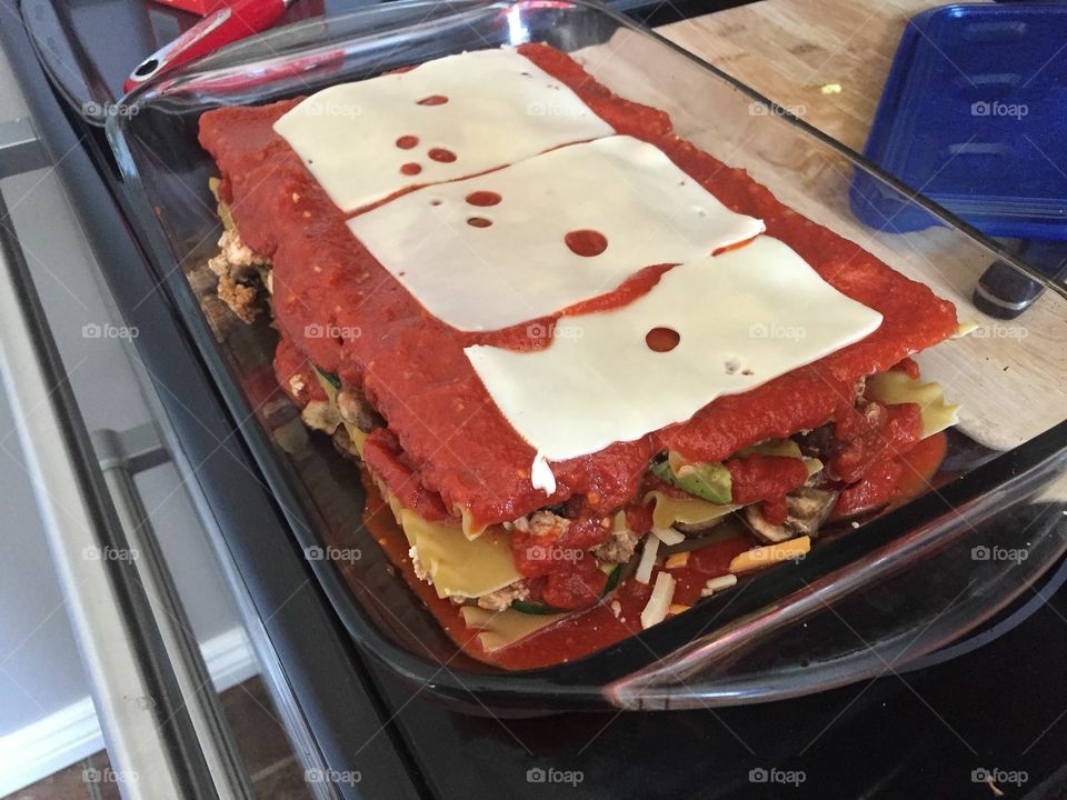 Stacked vegetable lasagna 