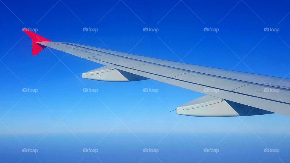 blue sky and airplain