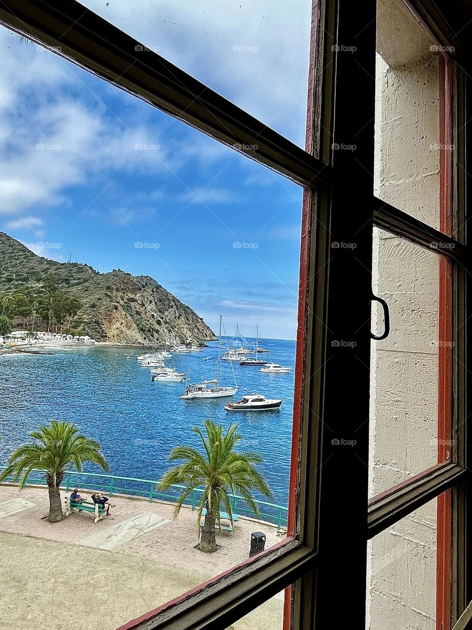 Summertime Harbor Through A Window