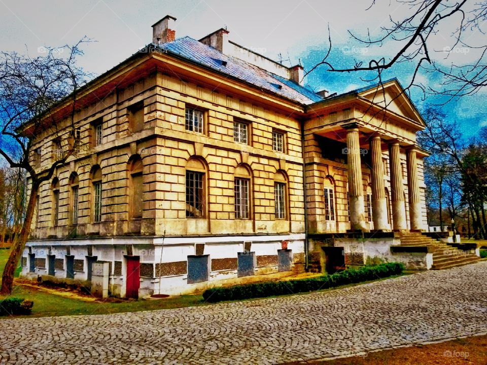Old palace in Poland. Former aristocratic palace
