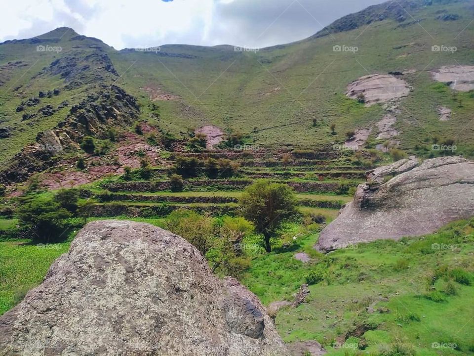 Glory be to God, the magnificent and picturesque view and the natural green trees are a view that is nothing more wonderful than it