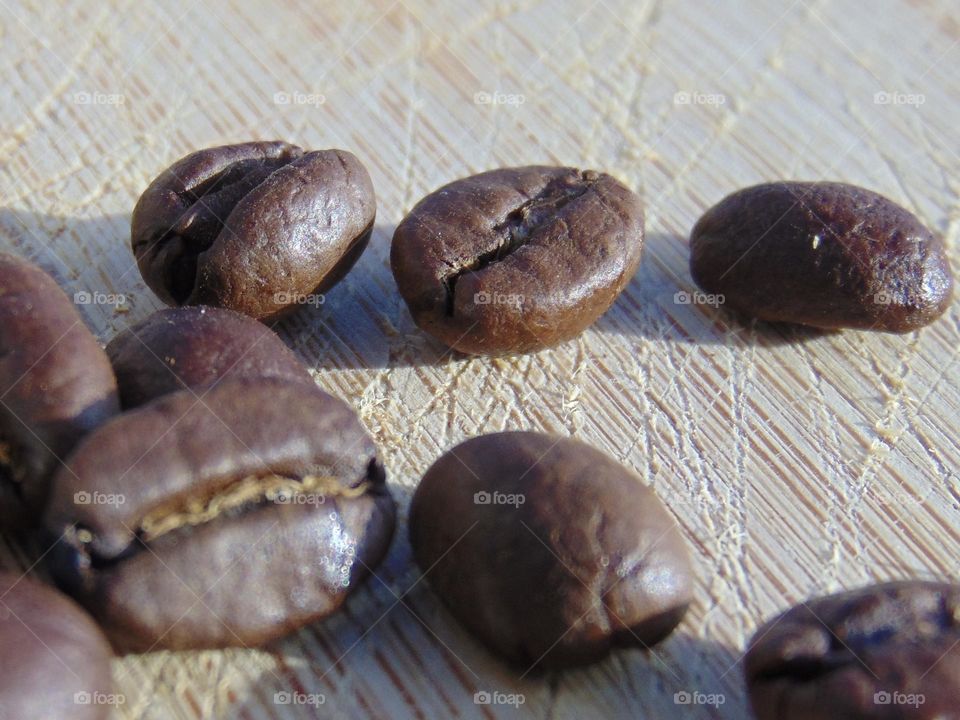 Focus on coffee beans 