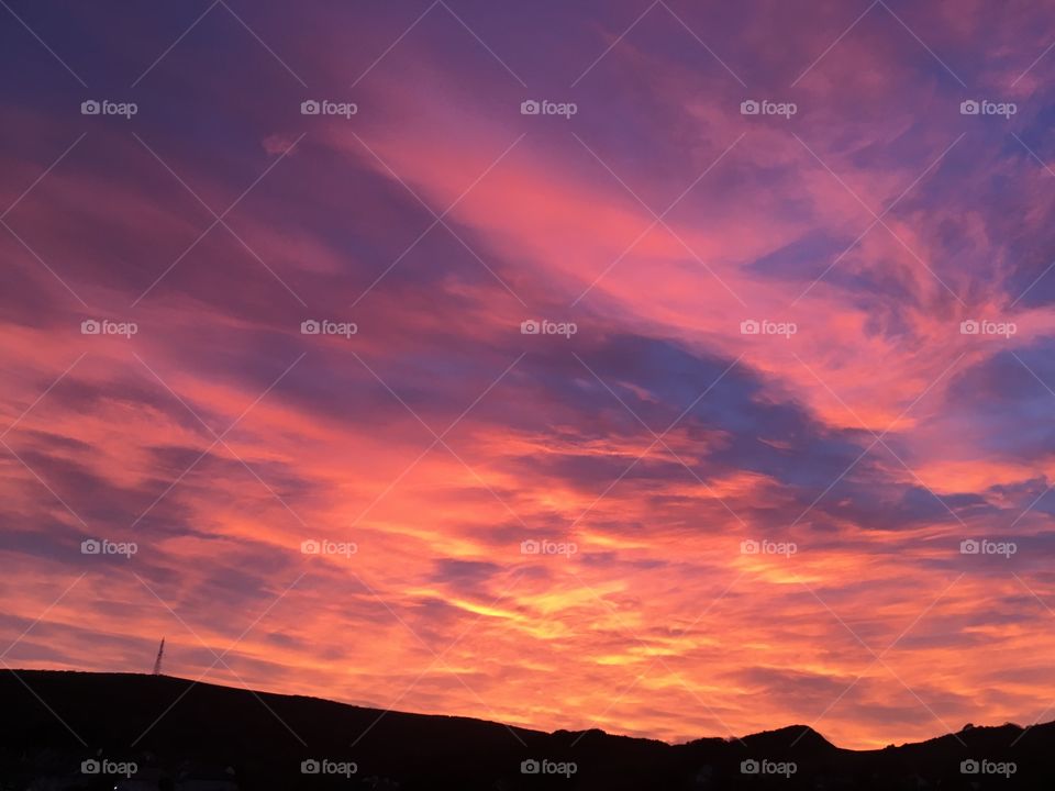Red sky at night, Ilfracombe town in North Devon is ready for another day of beauty. The variety of colours, patterns and reflection in the window is amazing. 
