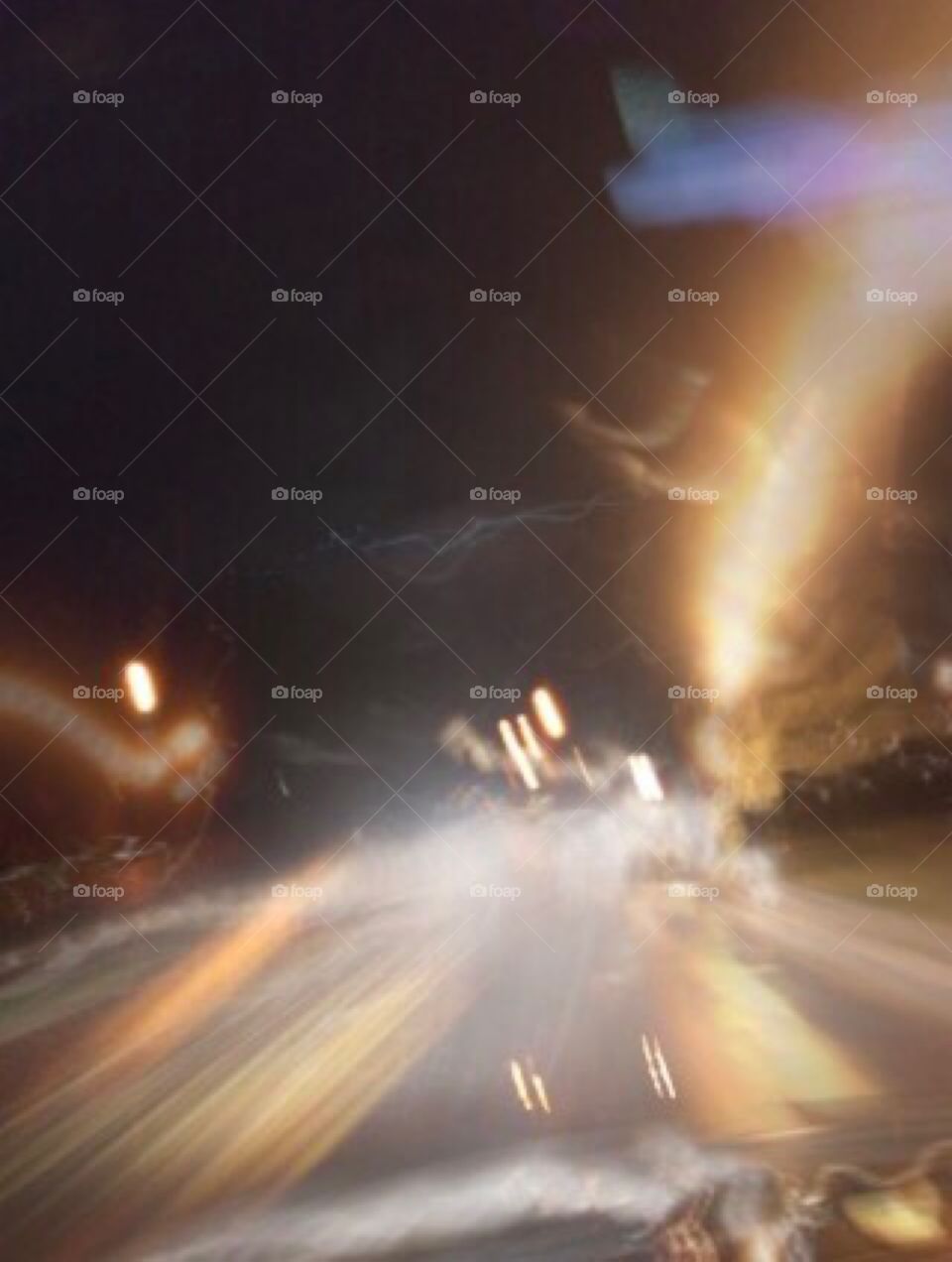 Light play with street and car lights