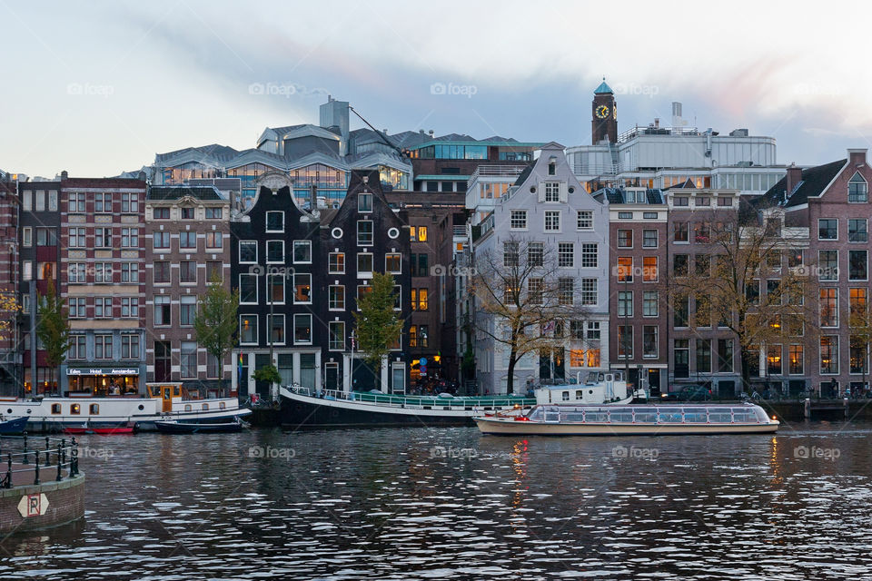 water canal dusk amsterdam by kozjar