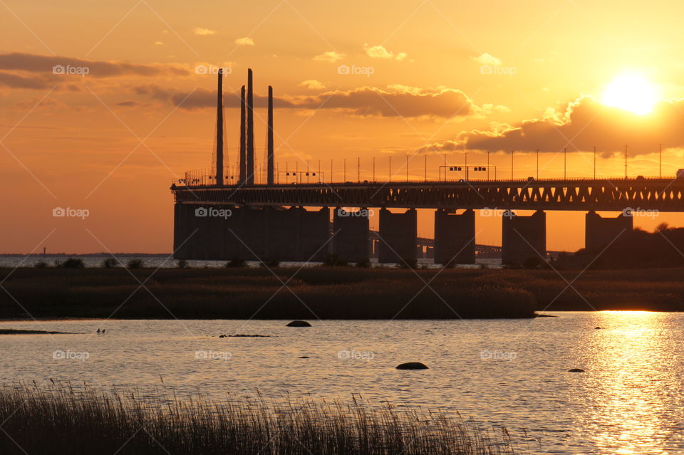 Öresundsbron in sunset