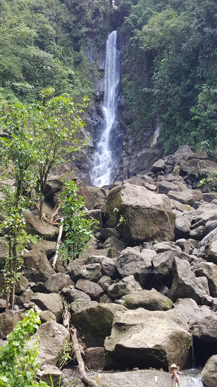 beautiful waterfall in St Lucia