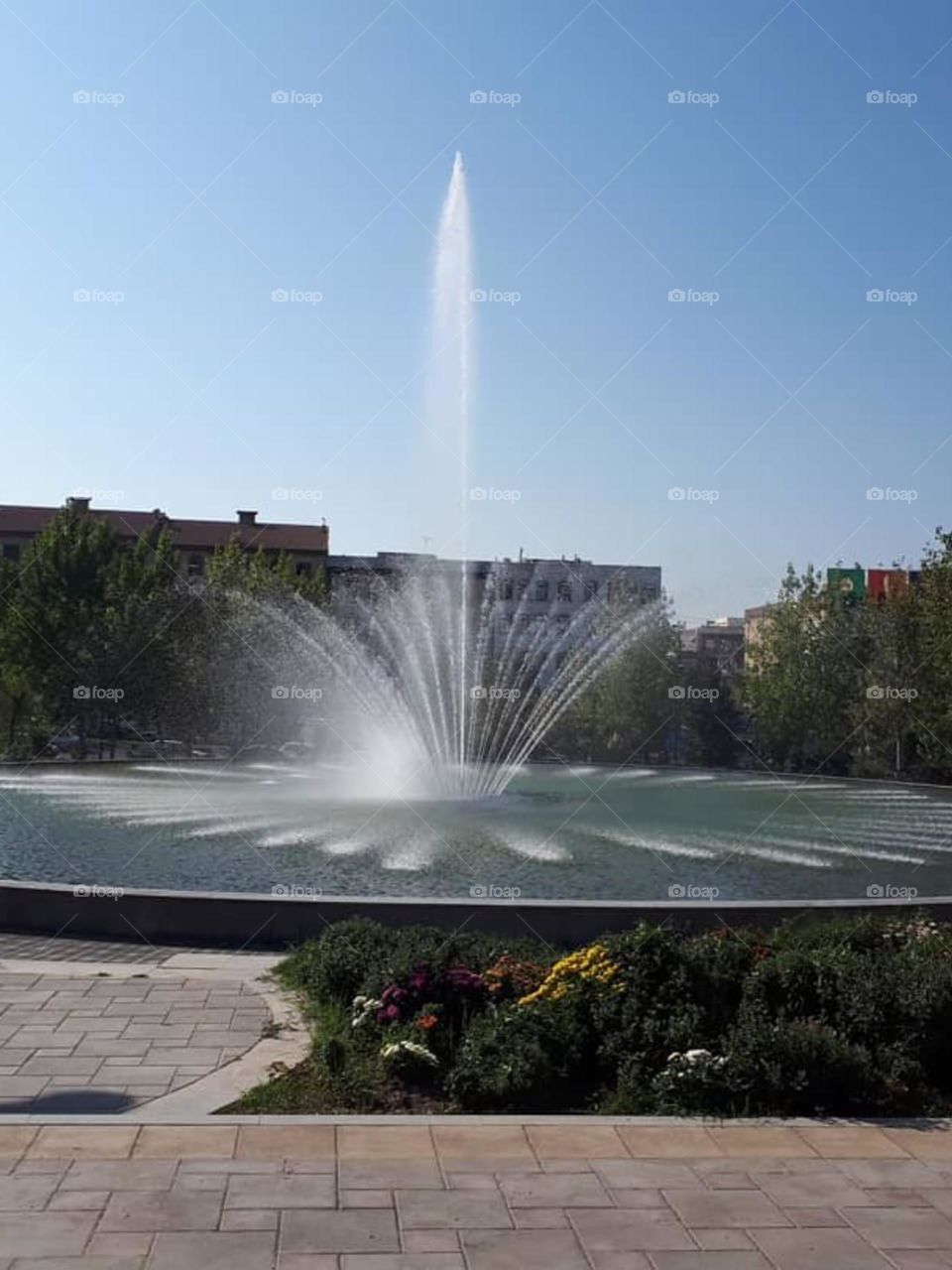 Beautiful fountain in park