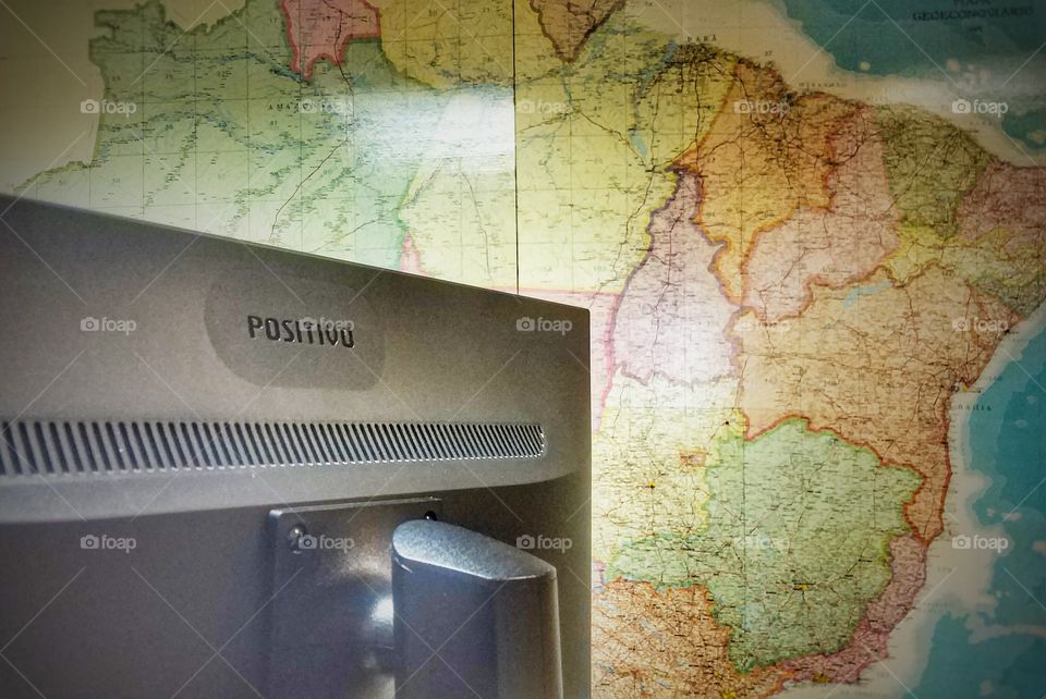 Computador mapa do Brazil