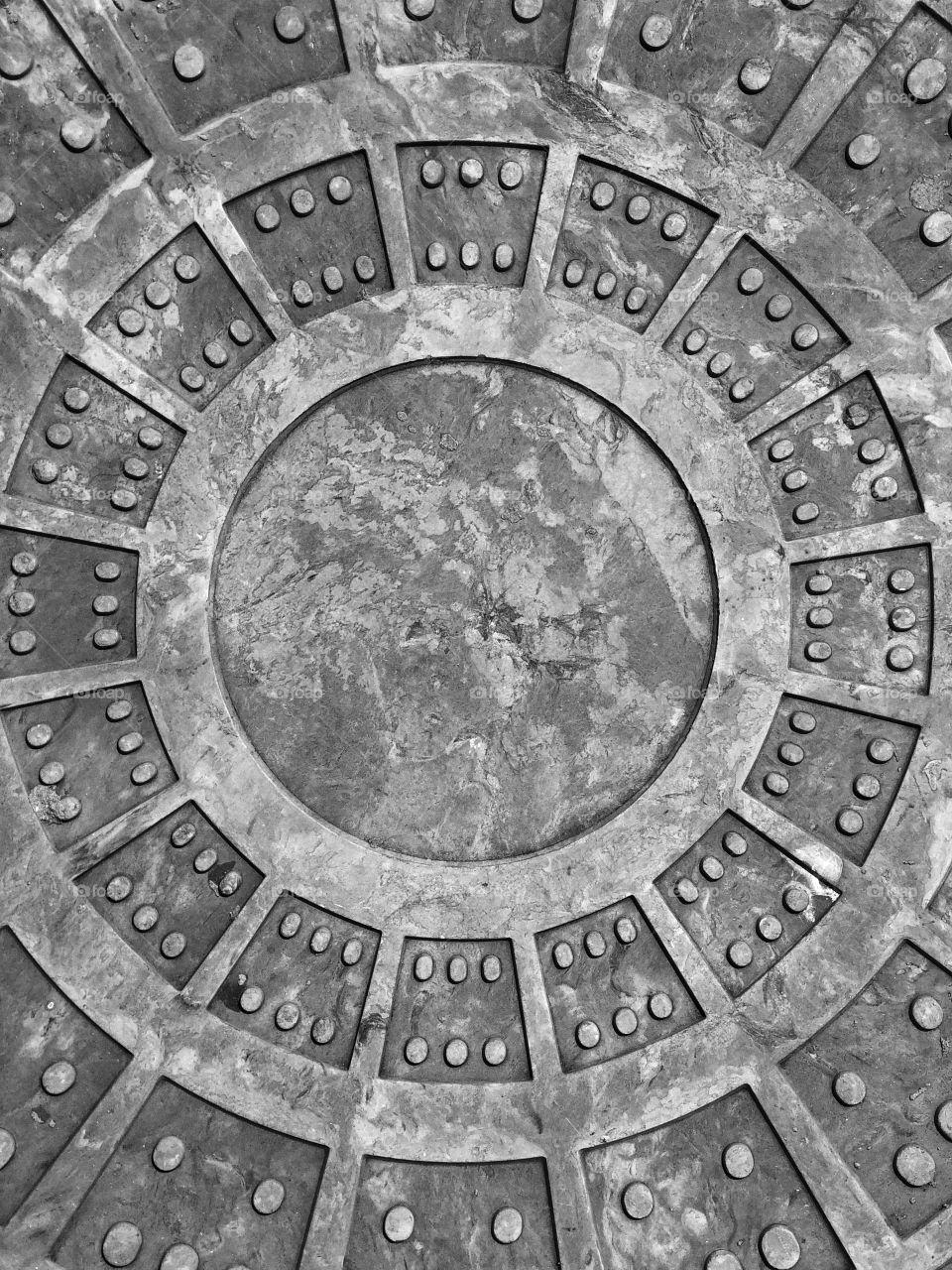 Manhole cover closeup 