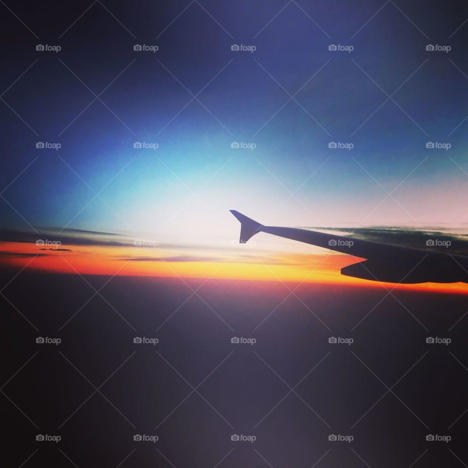 Sunset, Sky, Aircraft, No Person, Travel
