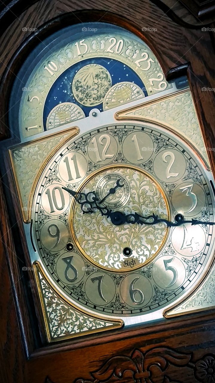 classic grandfather clock. close up