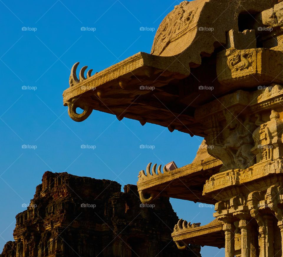 Architecture - Carvings on stone - Vittala complex - Unesco heritage site 