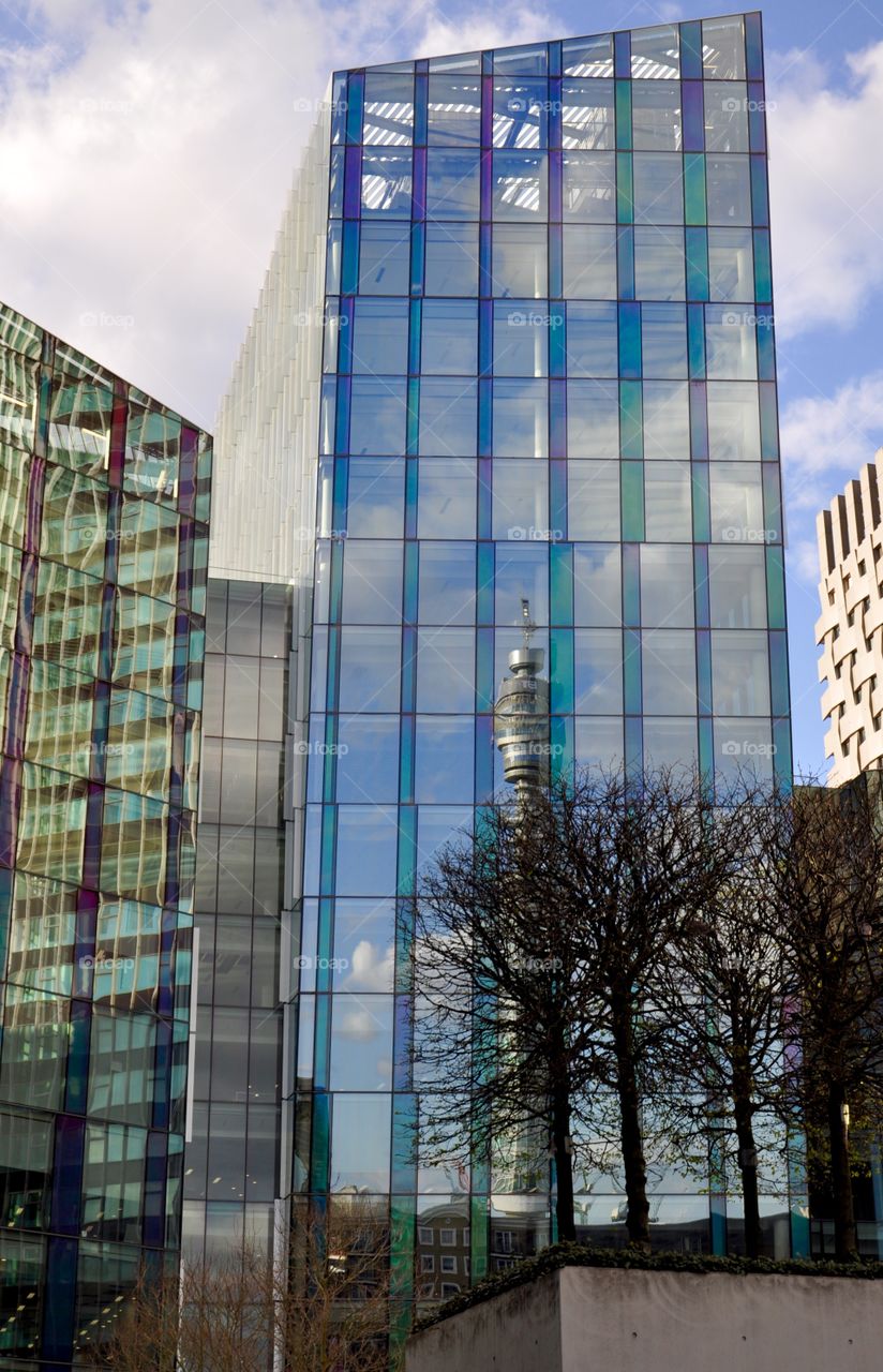 Glass buildings in London 