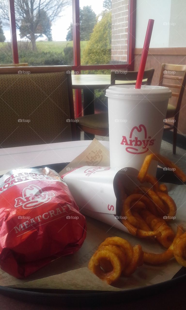 Arby's food on tray