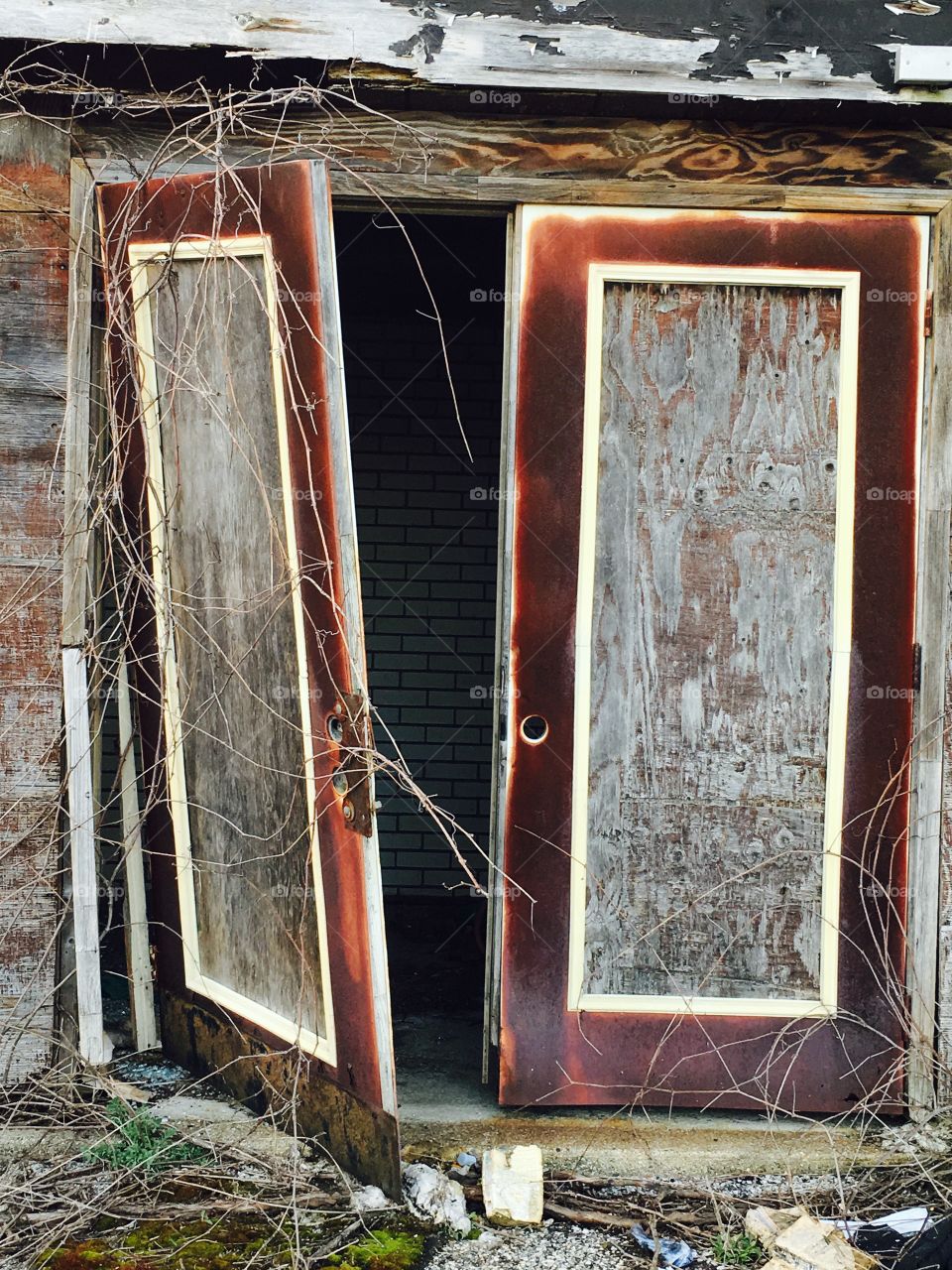 Rusty abandoned doors 
