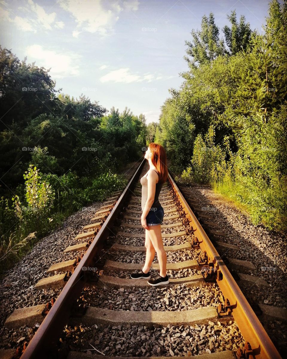 Girl at the railway