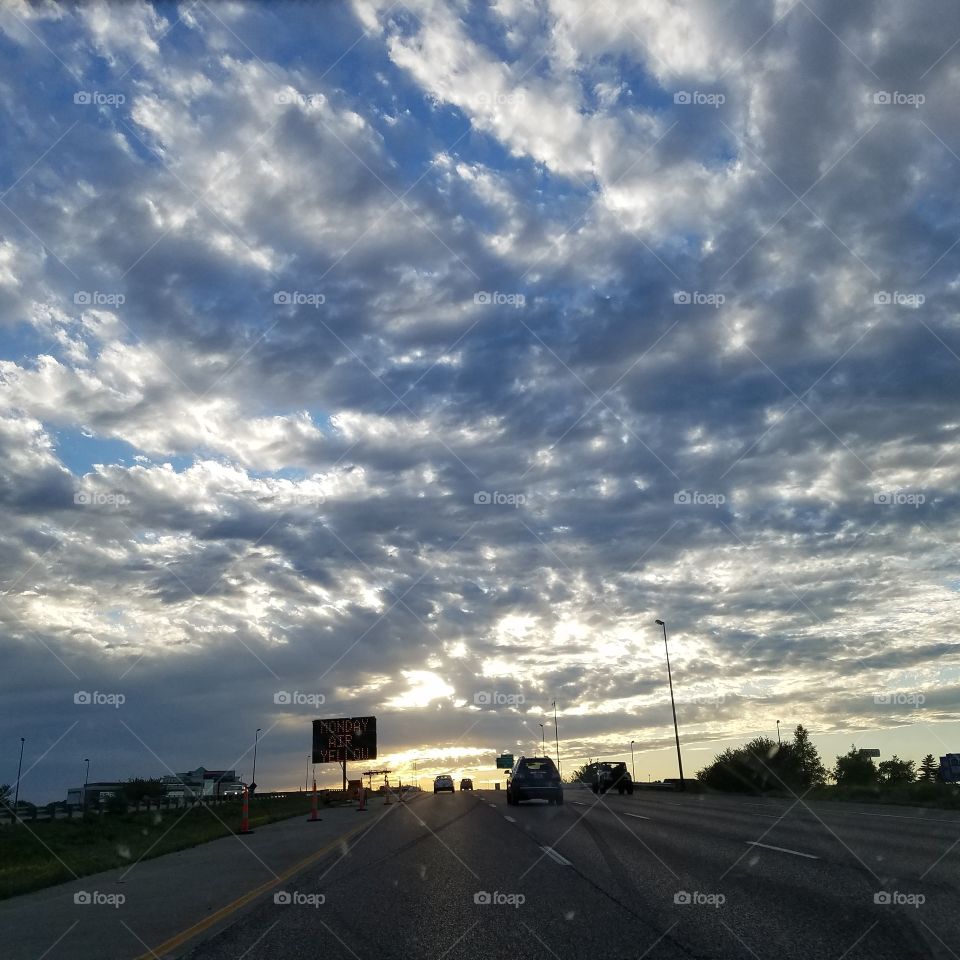 cloudy sky sunset Midwest