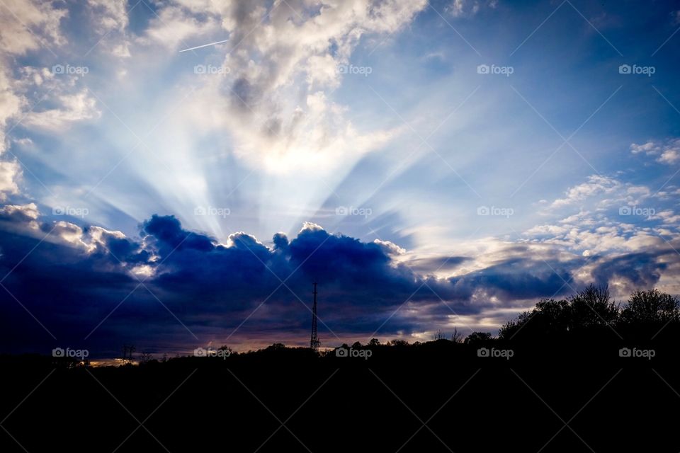 Sunset In Ohio, Silhouette At Sunset, Nature’s Silhouette, Beautiful Skies, Light Behind The Clouds 