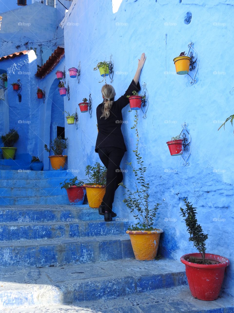 Blue stairs