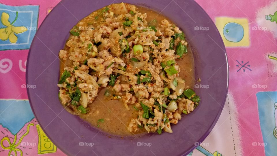 Thai Food - Spicy minced pork