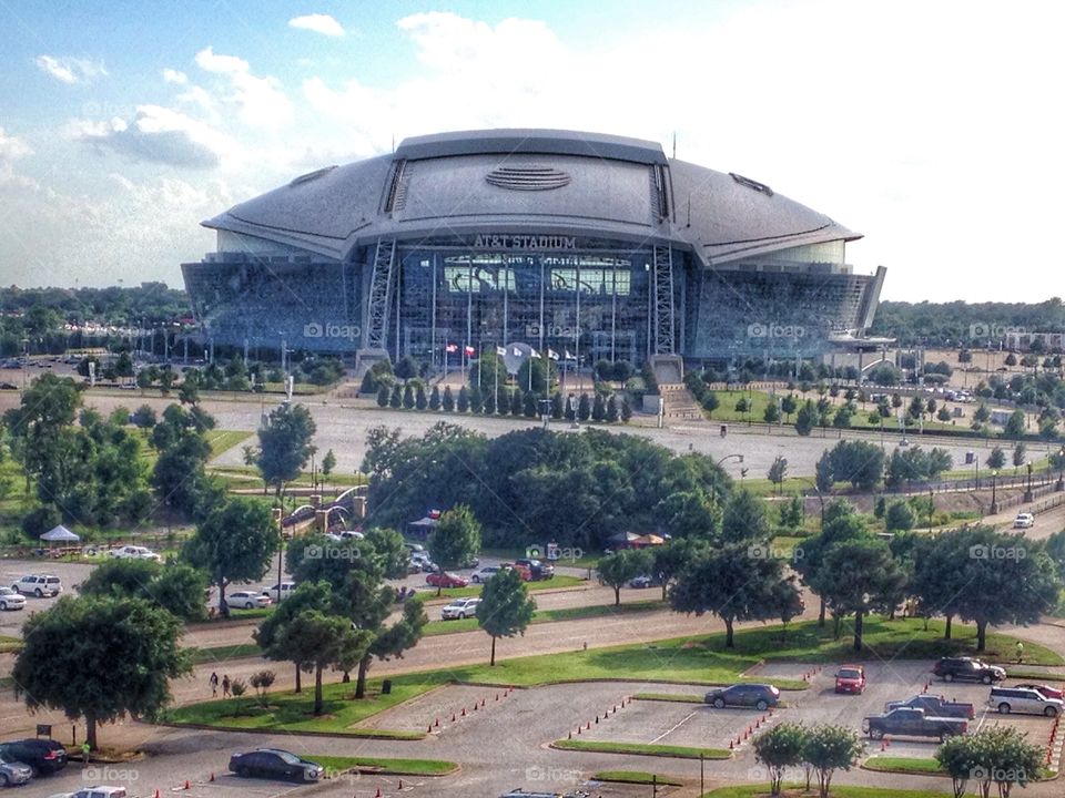 Bird's eye view . View of AT&T stadium from Globe life Park in Arlington Texas 