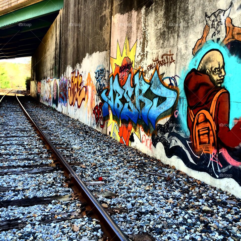 Train track art 