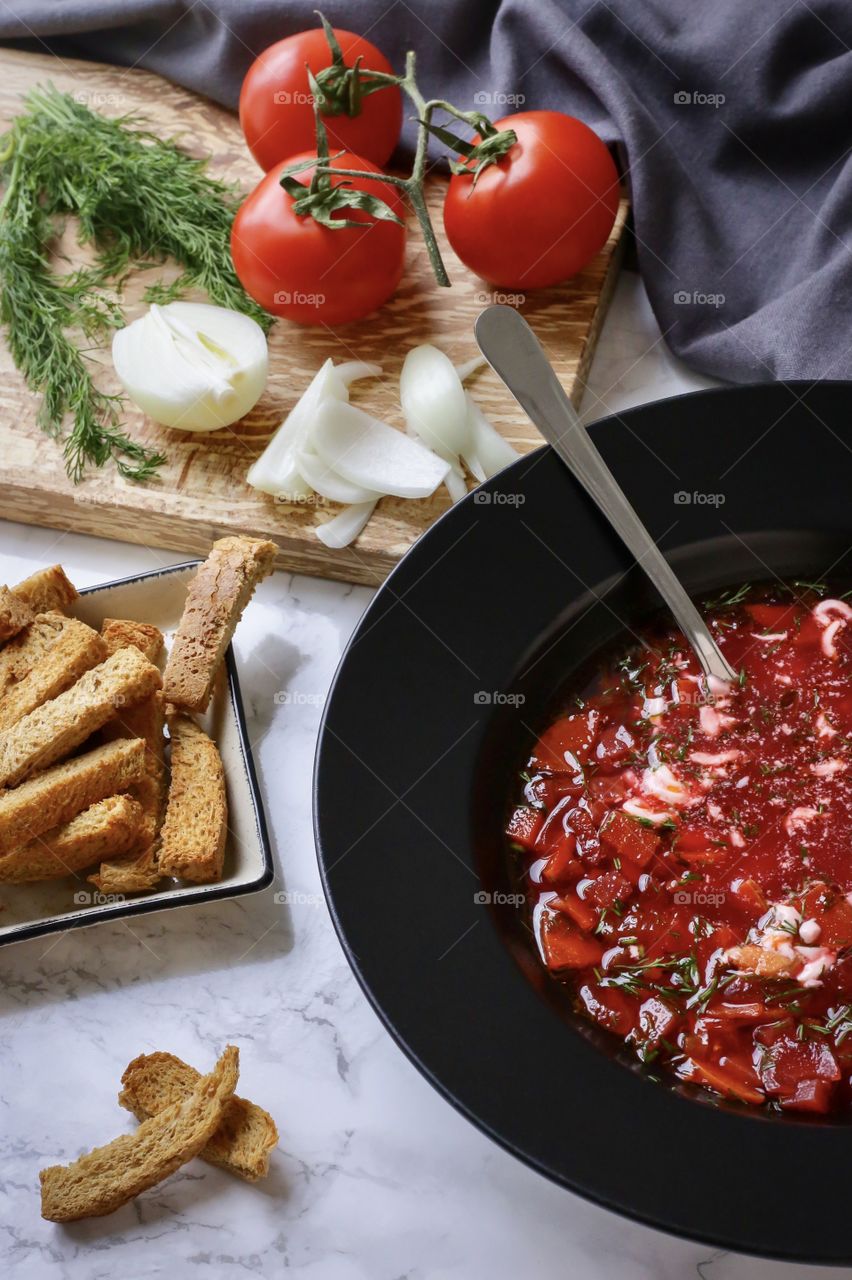 Russian soup borscht 