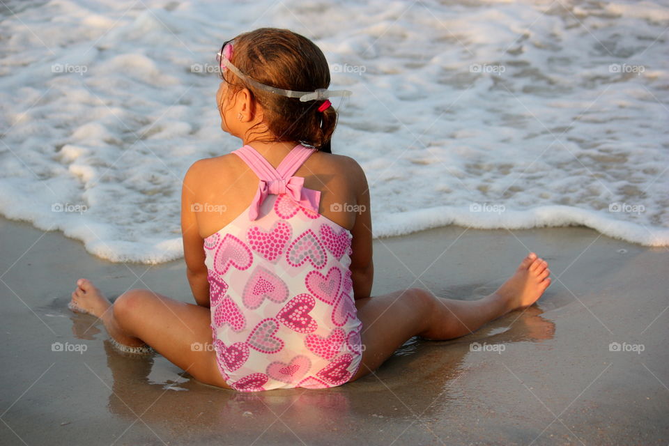 Playing on the shore