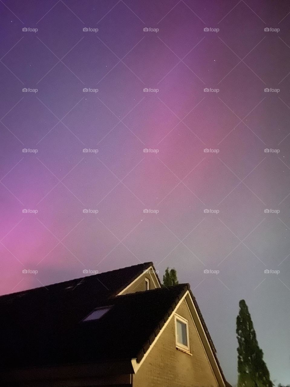 Noorderlicht in the north of The Netherlands, a very rare moment in The Netherlands to see the Norther Light in the middle of the night.