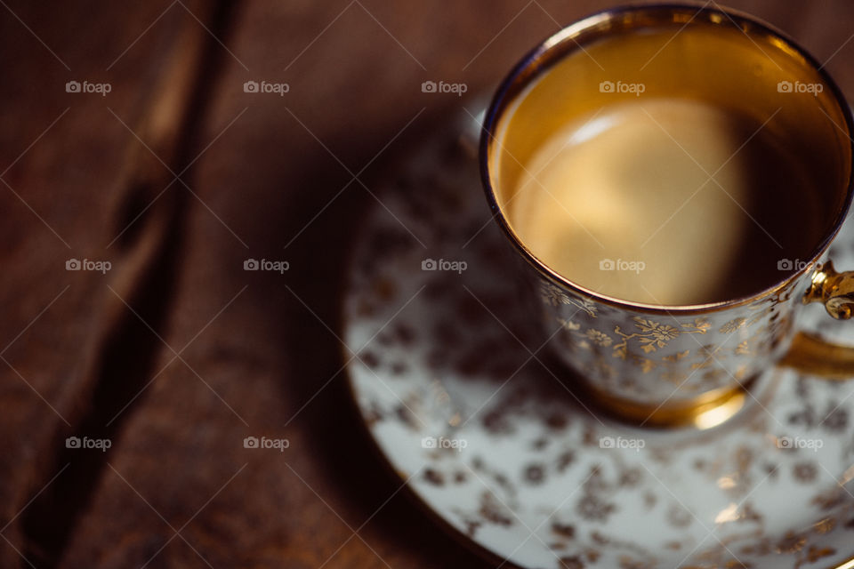 espresso cup on a wooden table