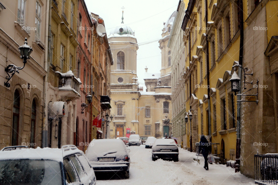 snow winter street city by lanocheloca