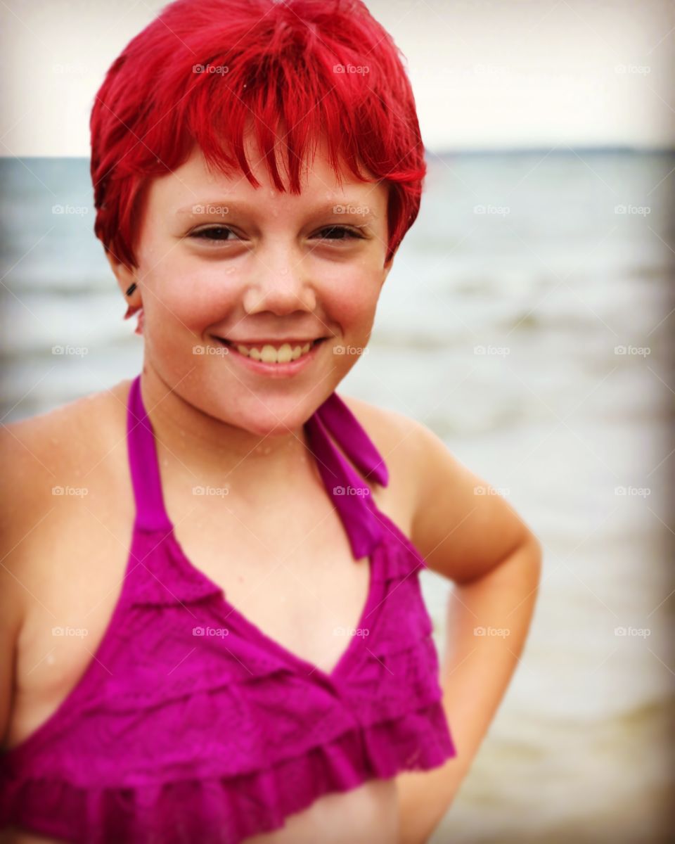 Bright hair don’t care! A day on the beach of Lake Erie.