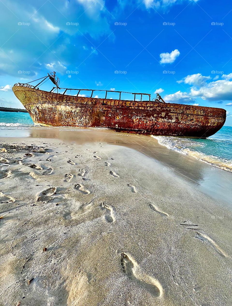 Wrecked ship