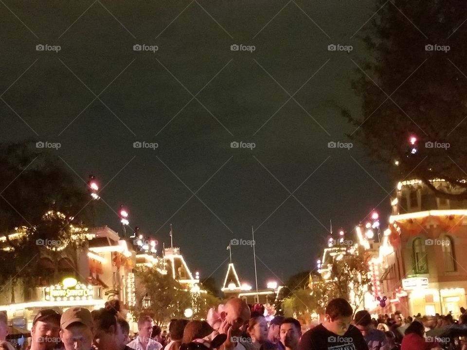 Disneyland Main Street at Night