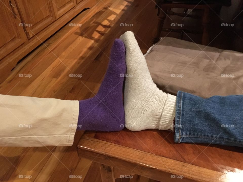mom and daughter - socks and feet