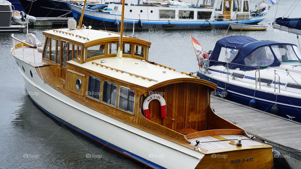 Boat at the old port of Antwerp