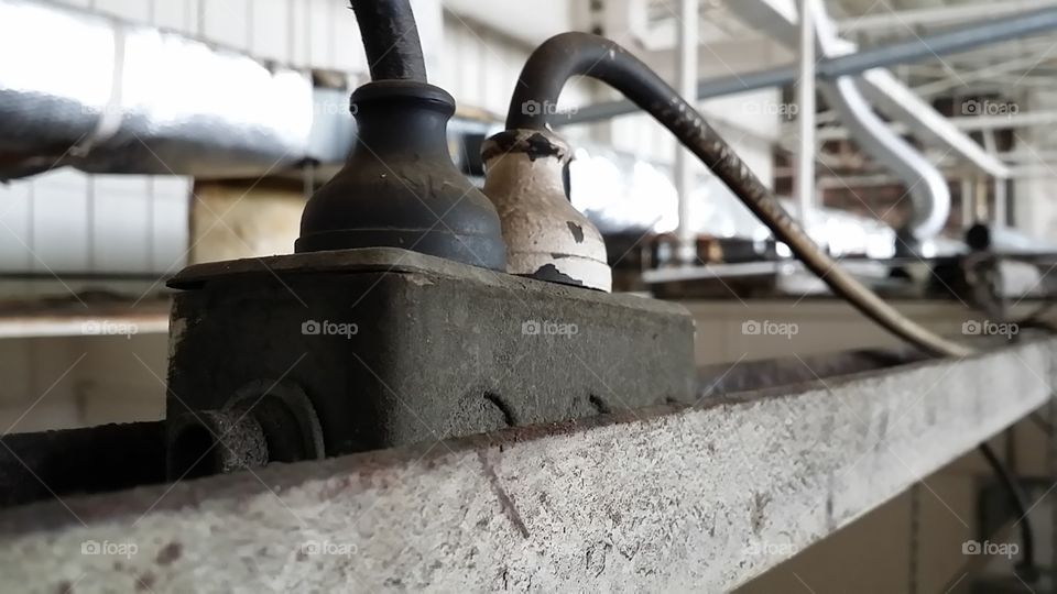Old Power Plug. Taken above the ceiling tiles at the old Bell Areospace in Niagara Falls. 