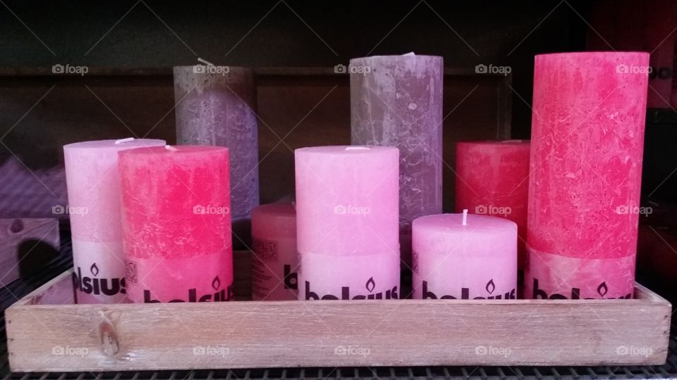 Pink candles. candles in lovely colors