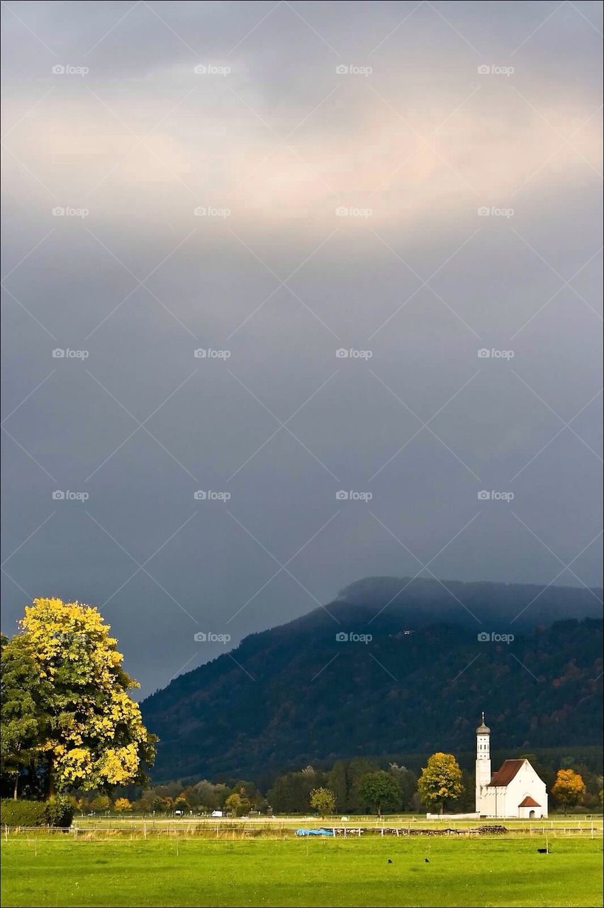 Bavarian church at twilight