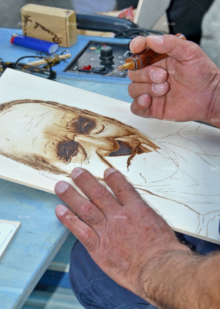 work with pyrography
