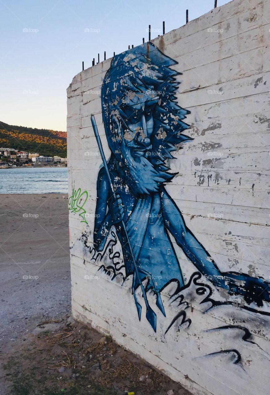 Neptune graffiti in Greece