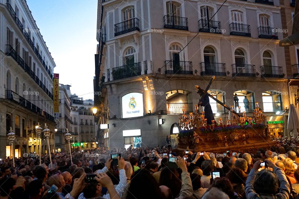 Semana Santa procession in Madrid, Spain 