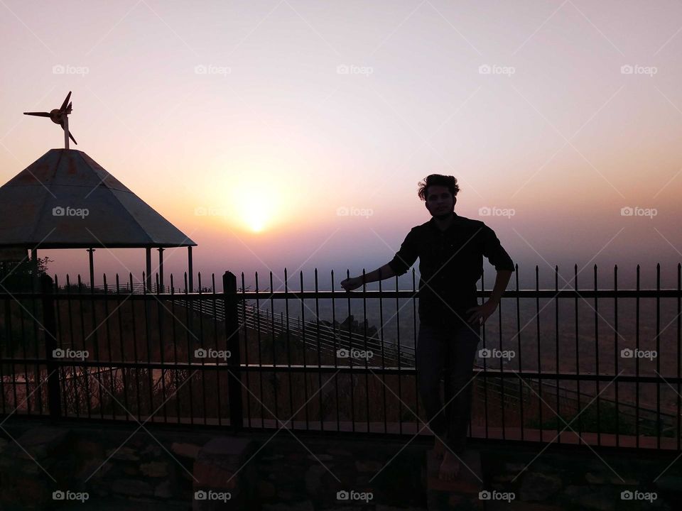 beautiful sunset at Harsh Parvat ( Harsh Mountain)