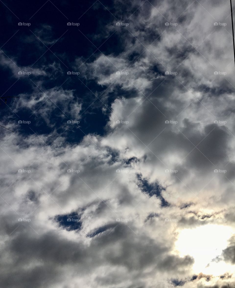 Moving clouds over the sunlight 