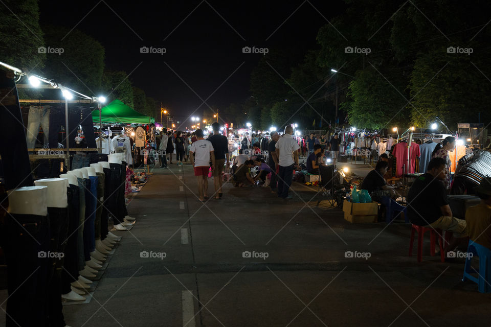 Street market in Thailand at night