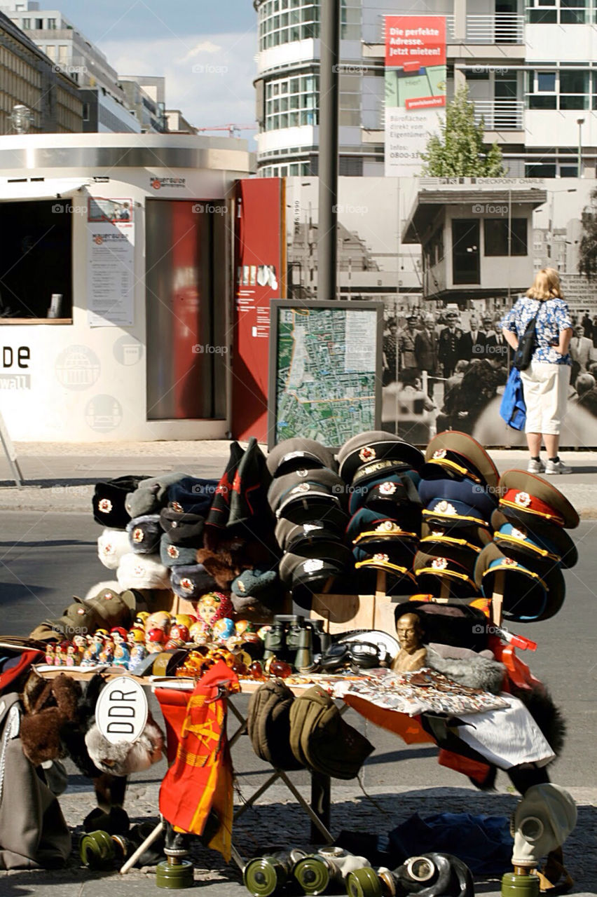 Souvenirs from the former east, Checkpoint Charlie Berlin