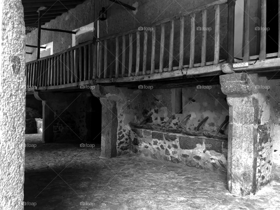 Old homes with Horse feeders underneath 