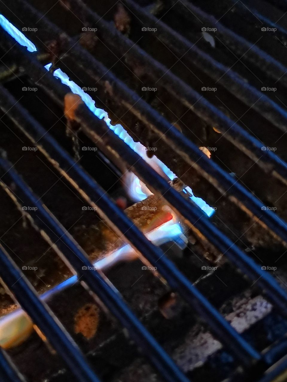 grill flames for hamburgers